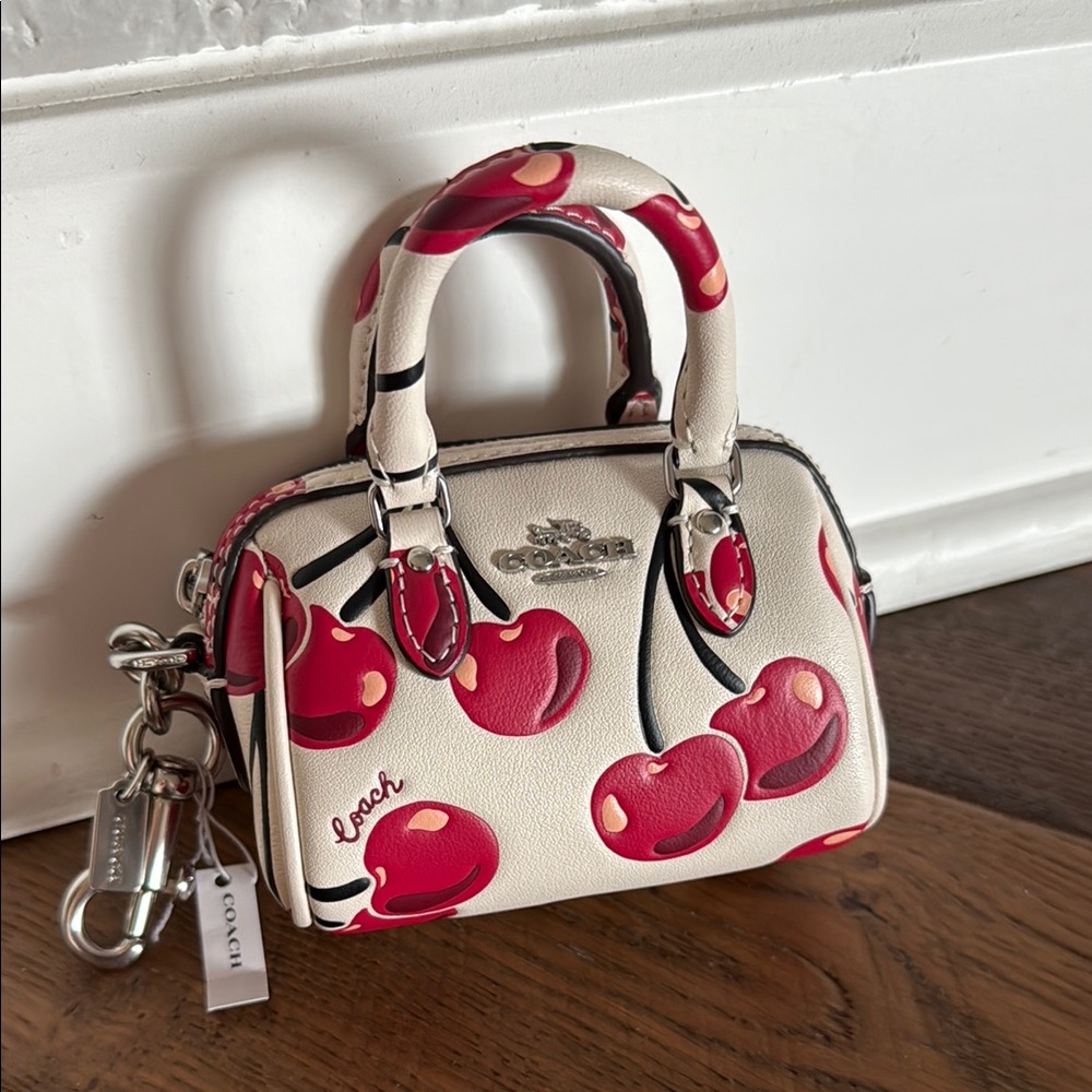 Coach Cherry Mini Rowan Bag Charm